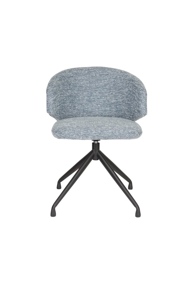 WHITE LABEL LIVING Balado spisestuestol, med hengslene. svingfunksjon - bl polyester og svart jern