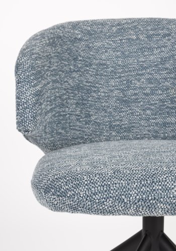 WHITE LABEL LIVING Balado spisestuestol, med hengslene. svingfunksjon - bl polyester og svart jern