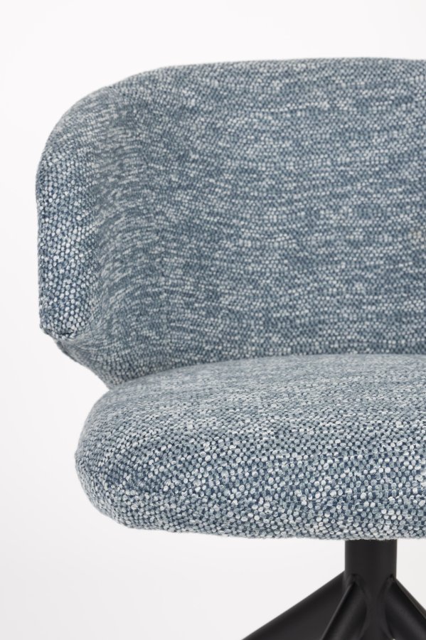 WHITE LABEL LIVING Balado spisestuestol, med hengslene. svingfunksjon - bl polyester og svart jern