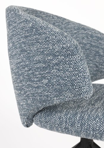 WHITE LABEL LIVING Balado spisestuestol, med hengslene. svingfunksjon - bl polyester og svart jern