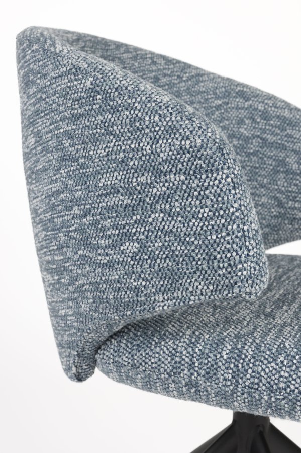 WHITE LABEL LIVING Balado spisestuestol, med hengslene. svingfunksjon - bl polyester og svart jern