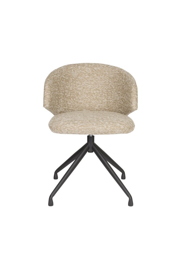 WHITE LABEL LIVING Balado spisestuestol, med hengslene. svingfunksjon - brun polyester og svart jern