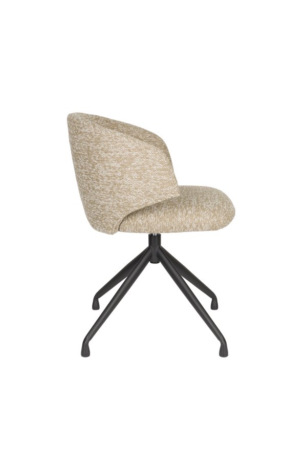 WHITE LABEL LIVING Balado spisestuestol, med hengslene. svingfunksjon - brun polyester og svart jern