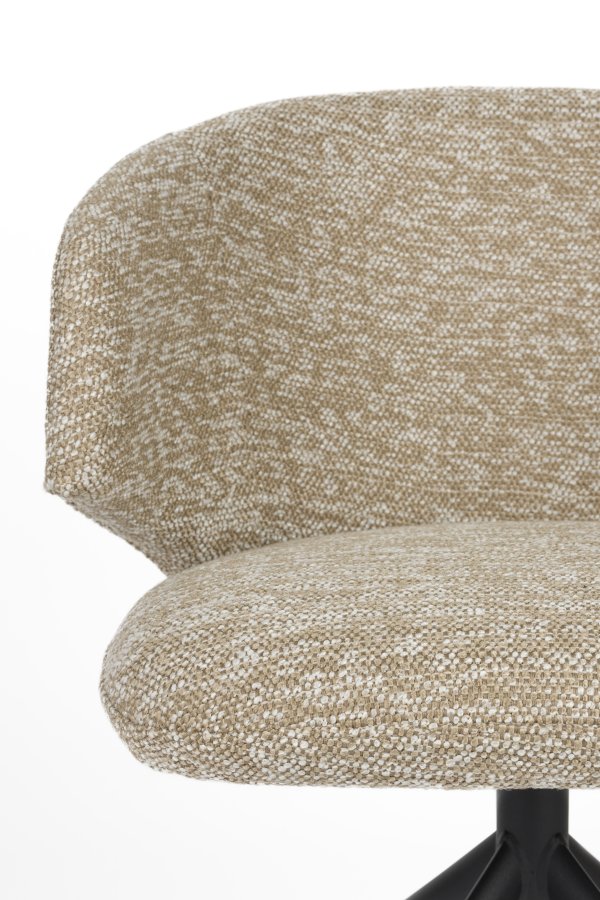 WHITE LABEL LIVING Balado spisestuestol, med hengslene. svingfunksjon - brun polyester og svart jern