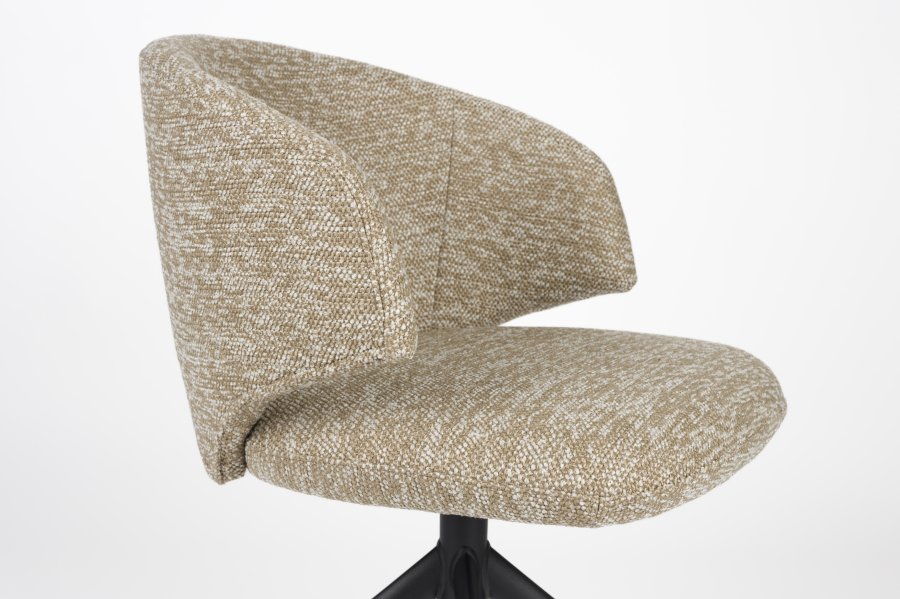 WHITE LABEL LIVING Balado spisestuestol, med hengslene. svingfunksjon - brun polyester og svart jern