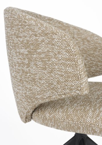 WHITE LABEL LIVING Balado spisestuestol, med hengslene. svingfunksjon - brun polyester og svart jern