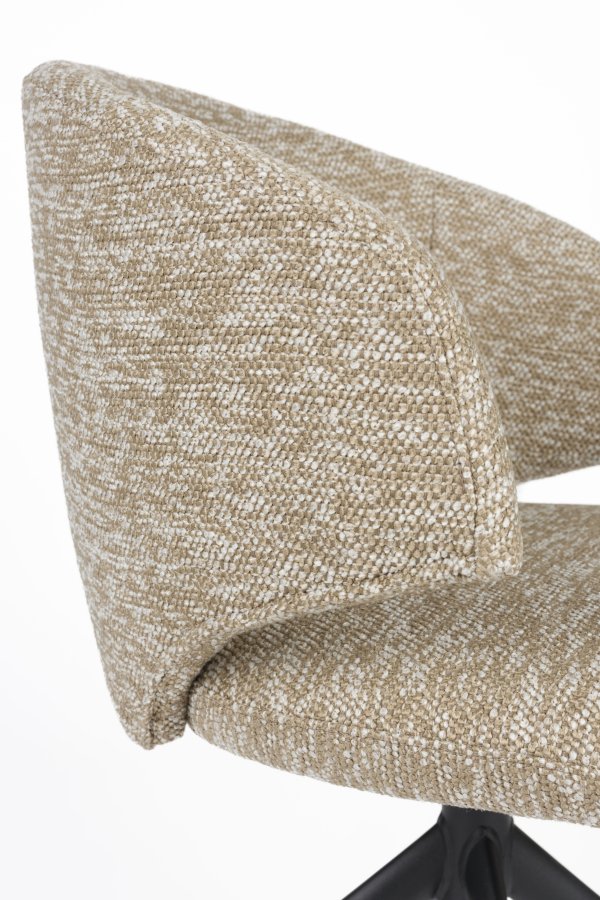 WHITE LABEL LIVING Balado spisestuestol, med hengslene. svingfunksjon - brun polyester og svart jern