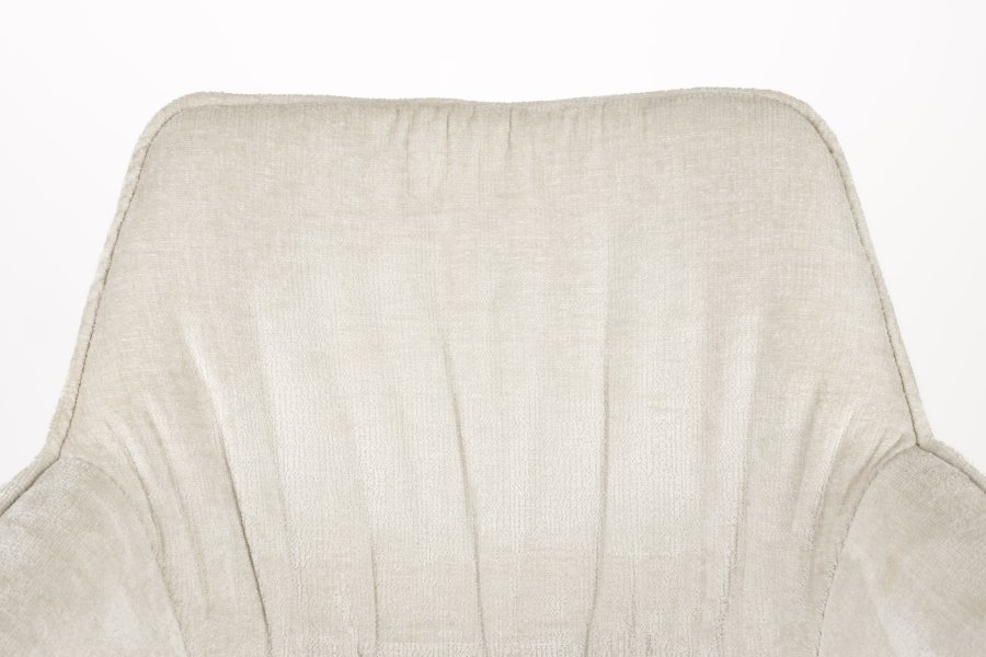 WHITE LABEL LIVING Kodak spisestuestol, med armlen og svingfunksjon - beige polyester og svart jern