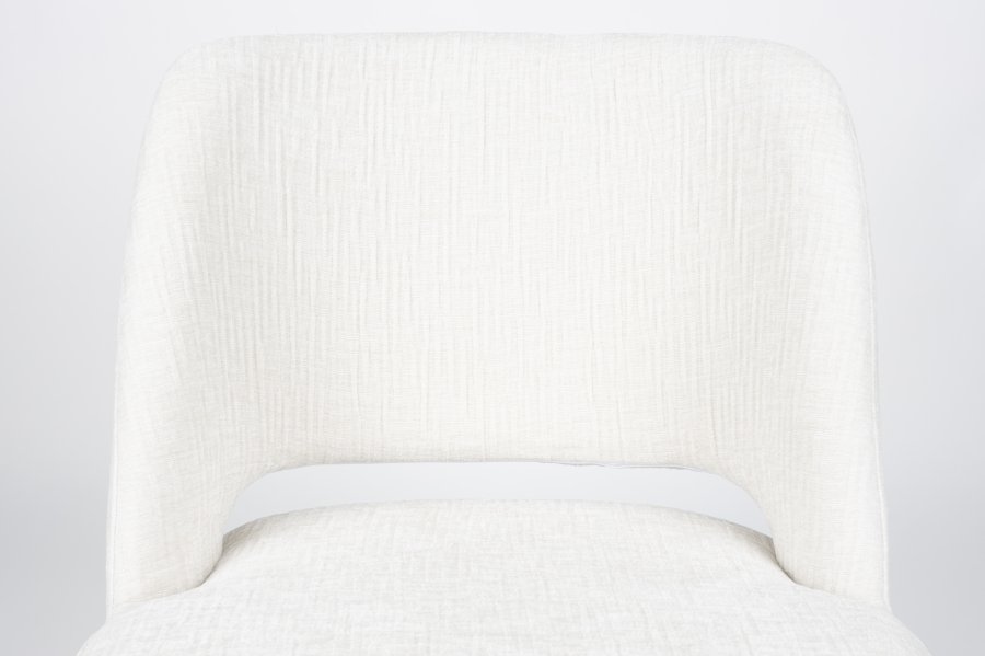 WHITE LABEL LIVING Yves spisestuestol - off-white polyester og brunt jern