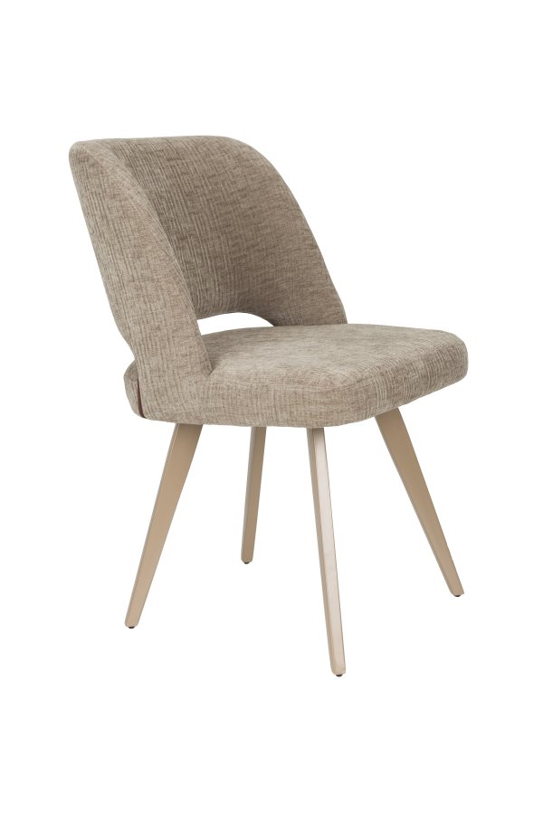 WHITE LABEL LIVING Yves spisestuestol - brun polyester og brunt jern