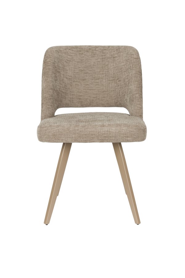 WHITE LABEL LIVING Yves spisestuestol - brun polyester og brunt jern