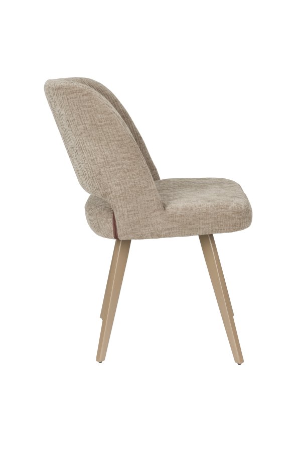 WHITE LABEL LIVING Yves spisestuestol - brun polyester og brunt jern