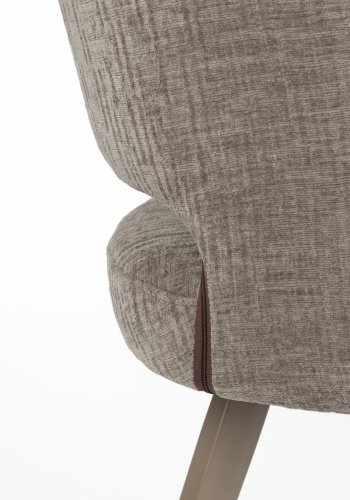 WHITE LABEL LIVING Yves spisestuestol - brun polyester og brunt jern