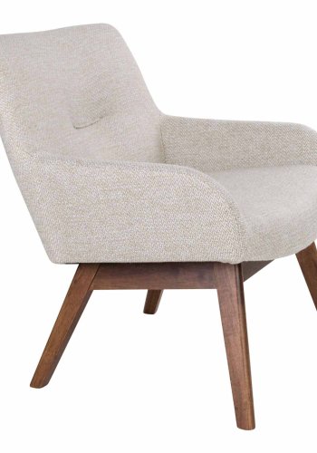 HOUSE NORDIC London lenestol - ekte stoff/brunt valntttre, med armlener