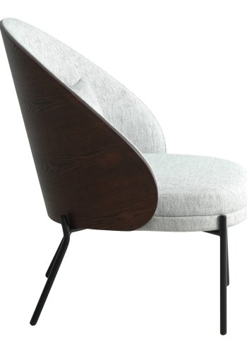 HOUSE NORDIC Canelas lenestol - lysegrt stoff, mrkebrun MDF og sort stl