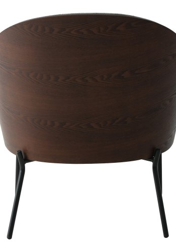 HOUSE NORDIC Canelas lenestol - lysegrt stoff, mrkebrun MDF og sort stl