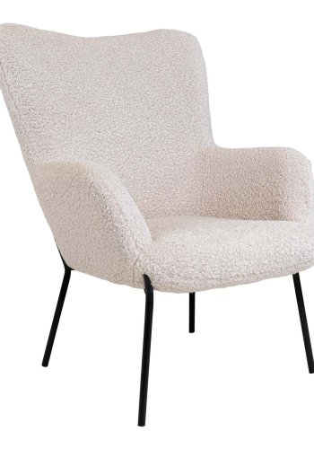 HOUSE NORDIC Glasgow lenestol - kunstig lammeskinn og sort stl