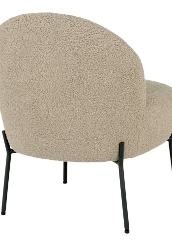 HOUSE NORDIC Merida lenestol - grbrunt kunstig lammeskinn og sort stl