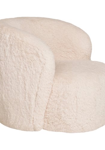 HOUSE NORDIC Setubal lenestol, med armlener - off-white fuskepels