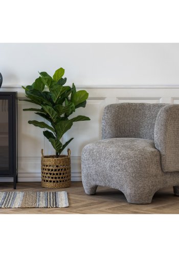 HOUSE NORDIC Nazare lenestol, med armlener - beige polyesterstoff