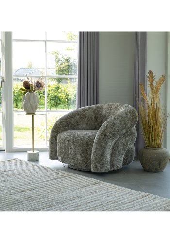 HOUSE NORDIC Valleta svingstol, med armlener - naturlig polyester