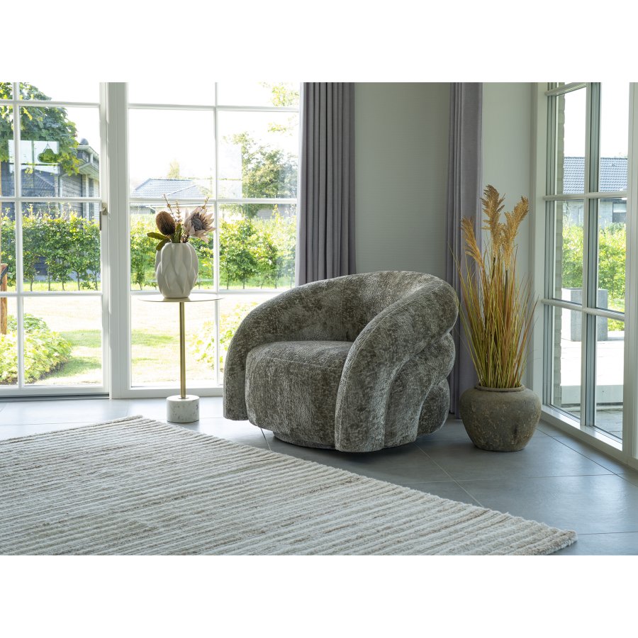 HOUSE NORDIC Valleta svingstol, med armlener - naturlig polyester