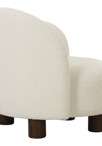 HOUSE NORDIC Honolulu lenestol, venstrevendt, rund - hvit bouclé polyesterstoff