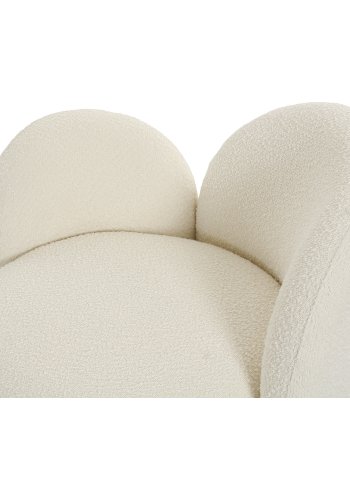 HOUSE NORDIC Honolulu lenestol, venstrevendt, rund - hvit bouclé polyesterstoff