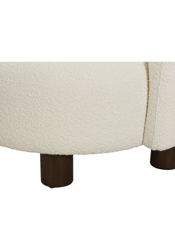 HOUSE NORDIC Honolulu lenestol, venstrevendt, rund - hvit bouclé polyesterstoff