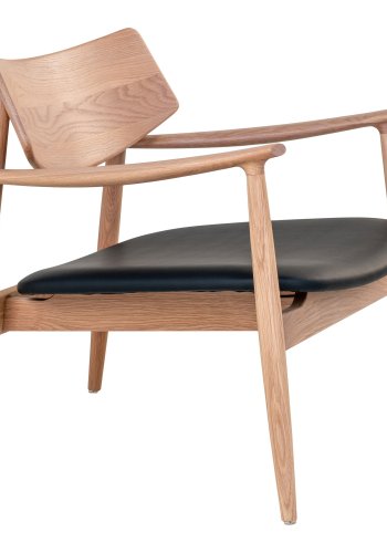 HOUSE NORDIC Loungestol, eik/PU-sete, natur/svart