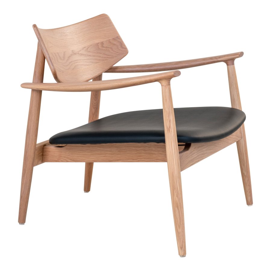 HOUSE NORDIC Loungestol, eik/PU-sete, natur/svart