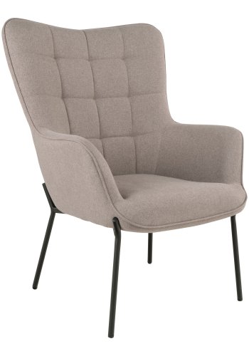 HOUSE NORDIC Glasgow loungef�t&ouml;lj och fotpall - sten, polyester och st�l (set om 2)