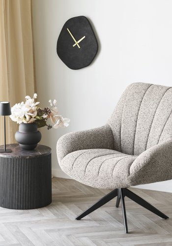 HOUSE NORDIC Grandola snurrstol, med armst&ouml;d - gr� polyester och svart st�l