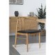 HOUSE NORDIC Spisestuestol, eik med PU-sete, natur/sort