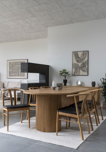 HOUSE NORDIC Spisestuestol, eik med PU-sete, natur/sort