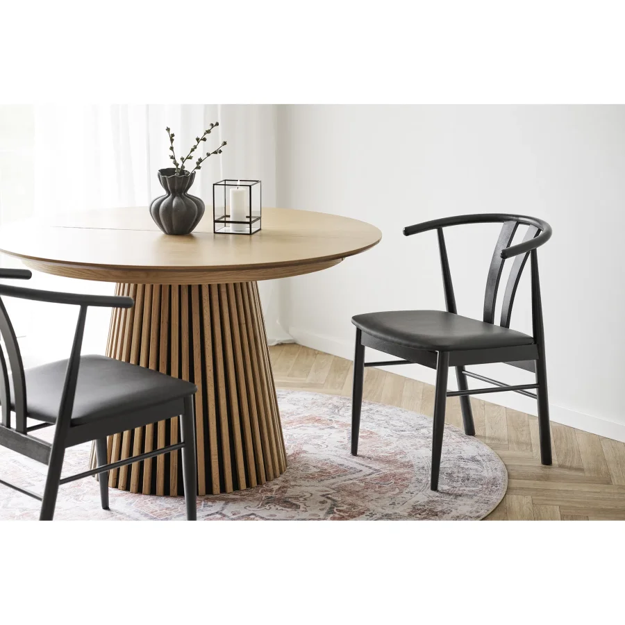 HOUSE NORDIC Artenara spisestol - Spisestol, bk med PU-sete, svart, HN1219