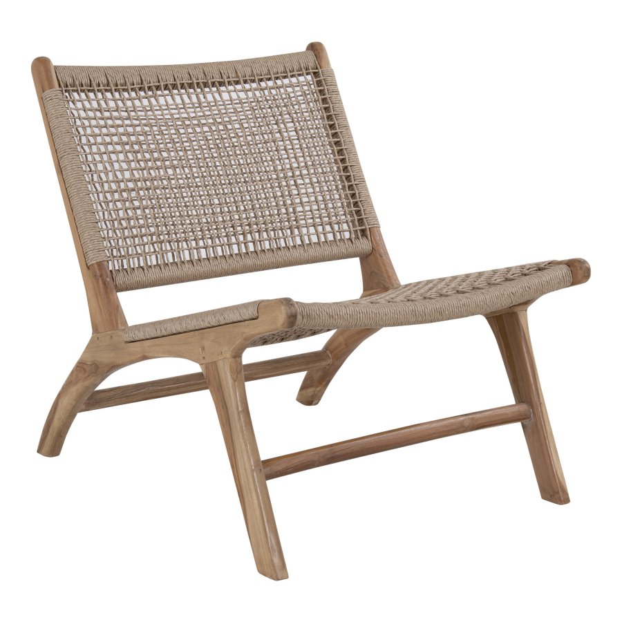 HOUSE NORDIC Derby lenestol - naturlig polyrattan og teak