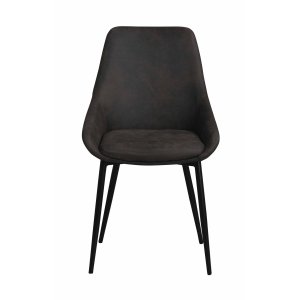 ROWICO Sierra spisebordsstol - mrkegrt stof/sort metalstel