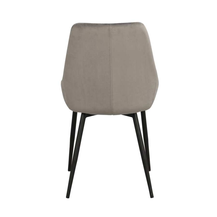 ROWICO Sierra spisestol - gr polyester og sort metall 