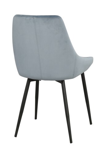 ROWICO Sierra Esszimmerstuhl - blaues Polyester und schwarzes Metall