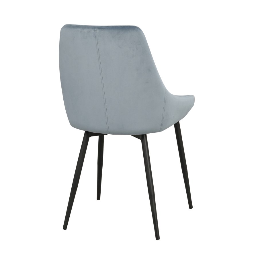 ROWICO Sierra Esszimmerstuhl - blaues Polyester und schwarzes Metall