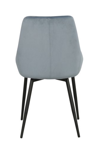 ROWICO Sierra Esszimmerstuhl - blaues Polyester und schwarzes Metall