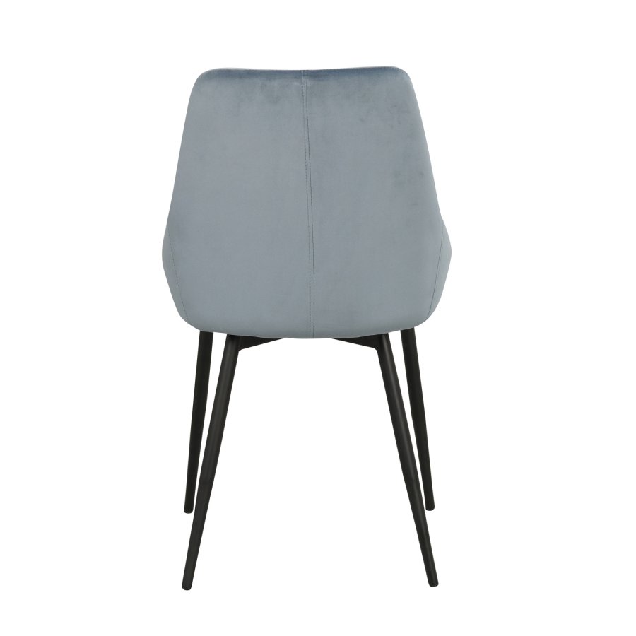 ROWICO Sierra Esszimmerstuhl - blaues Polyester und schwarzes Metall