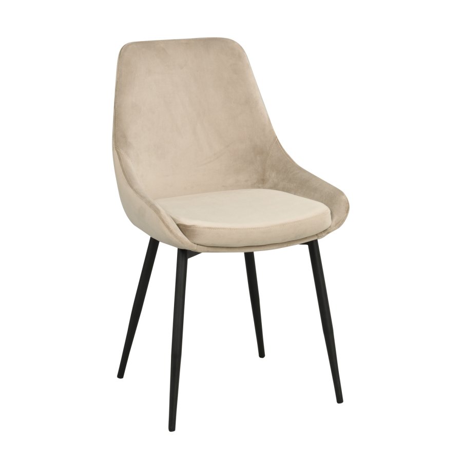 ROWICA Sierra spisebordsstol - beige polyester og sort metal
