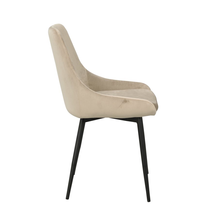 ROWICA Sierra spisebordsstol - beige polyester og sort metal
