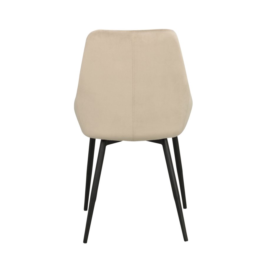 ROWICA Sierra spisebordsstol - beige polyester og sort metal
