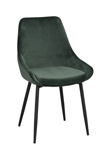 ROWICO Sierra spisestol - grnn polyester og sort metall