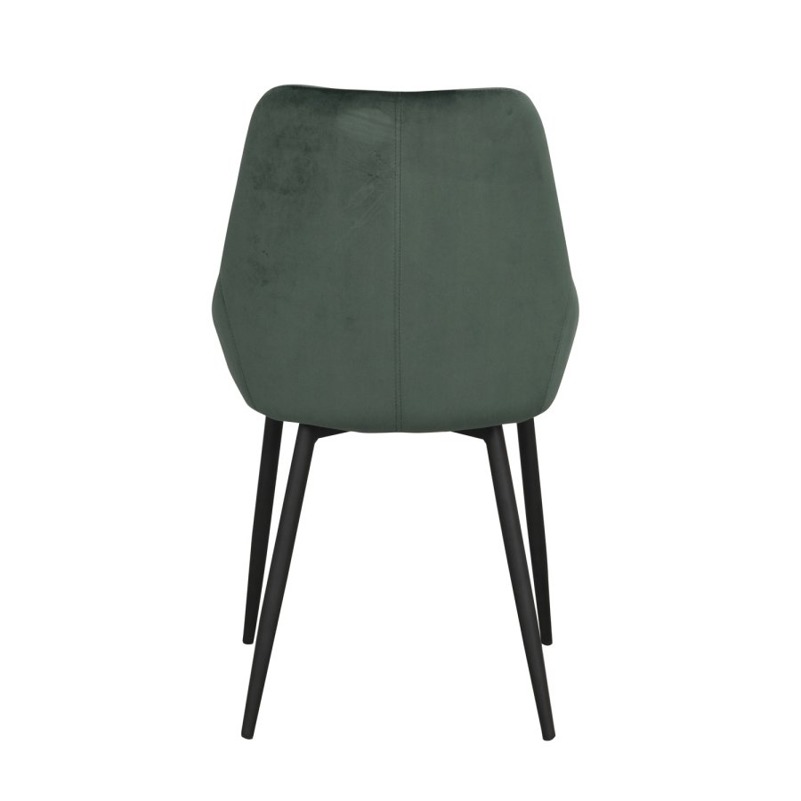 ROWICO Sierra spisestol - grnn polyester og sort metall