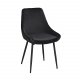 ROWICO Sierra spisestuestol - svart polyester og sort metall