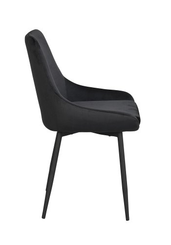 ROWICO Sierra spisestuestol - svart polyester og sort metall